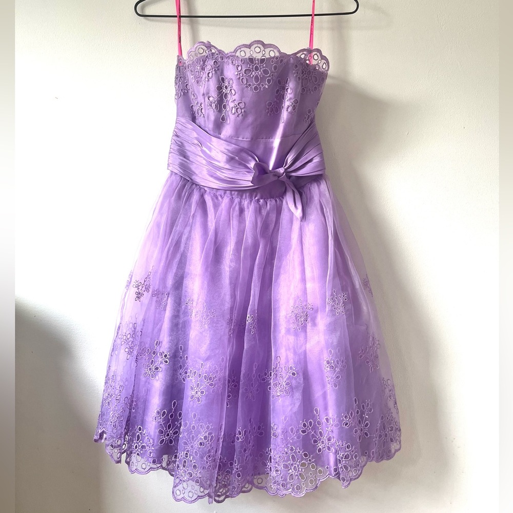 Betsey Johnson Purple Strapless Dress Size 0